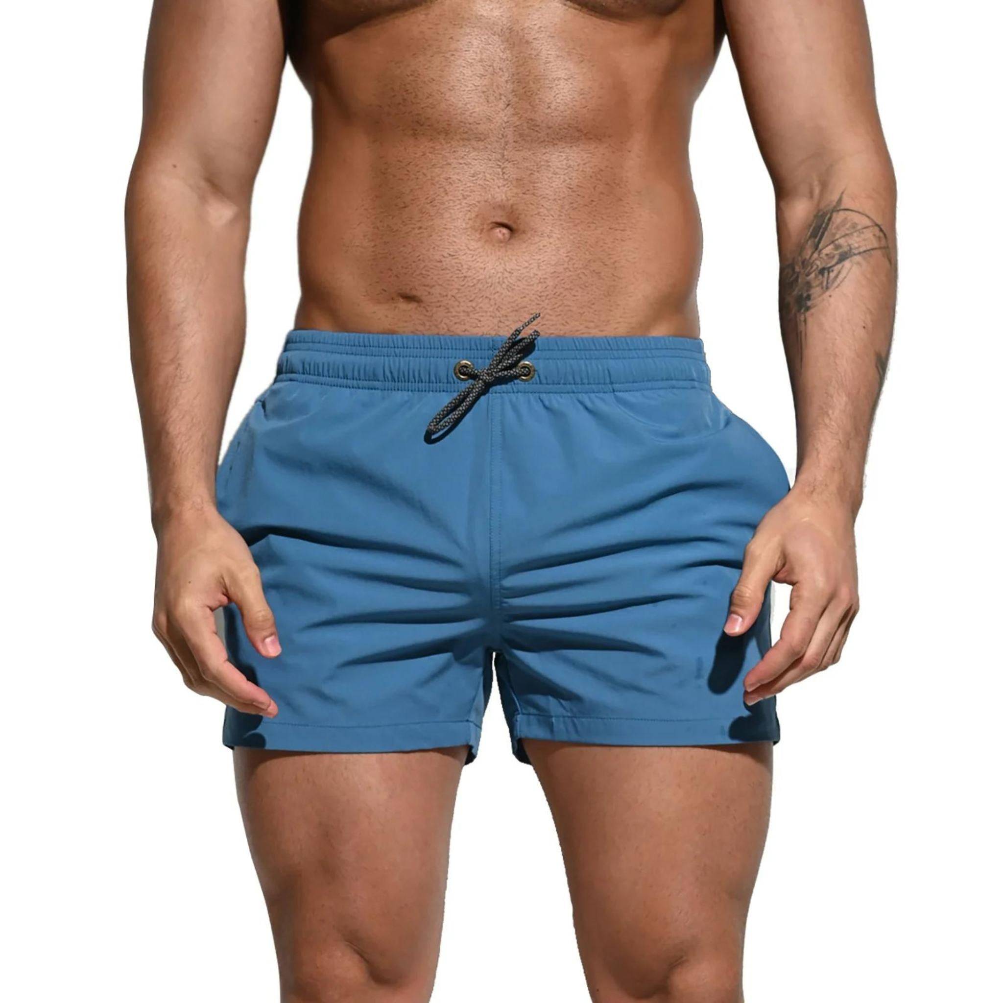 4-Way Stretch Swim Trunks - Steel Blue