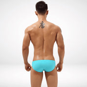 Turquoise Aura Cutout Swim Briefs with a fresh and vibrant color, featuring a stylish cutout design for modern swimwear.