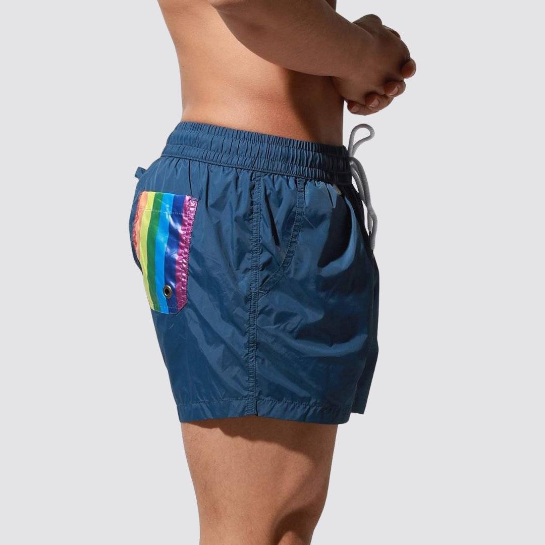 Desmiit Rainbow Pocket Swim Trunks - CrownJewel.co