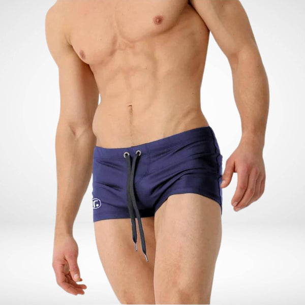 Drawstring Square Cut Swim Trunks - CrownJewel.co