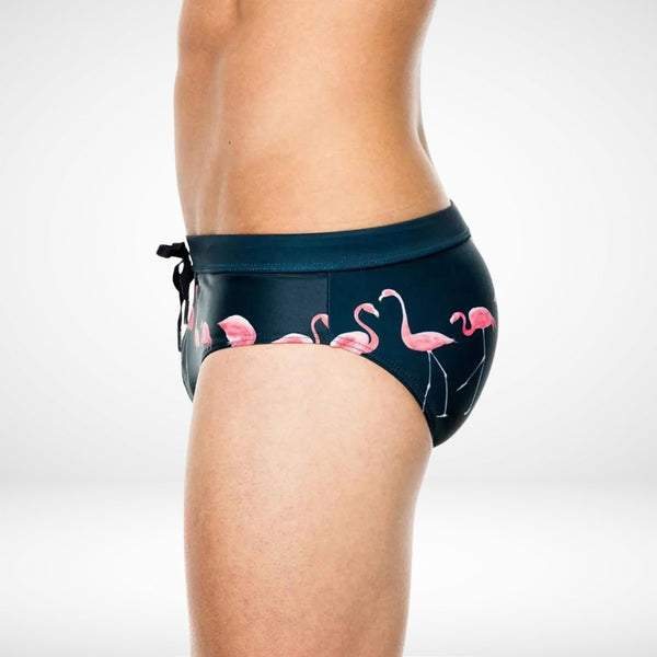 Flamingo Print Swim Briefs - CrownJewel.co