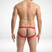 Transparent Jock Briefs - Red