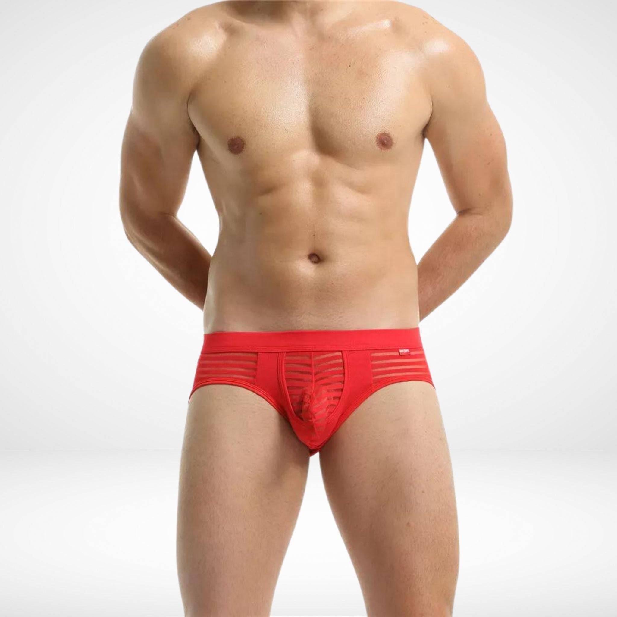 Transparent Jock Briefs - Red