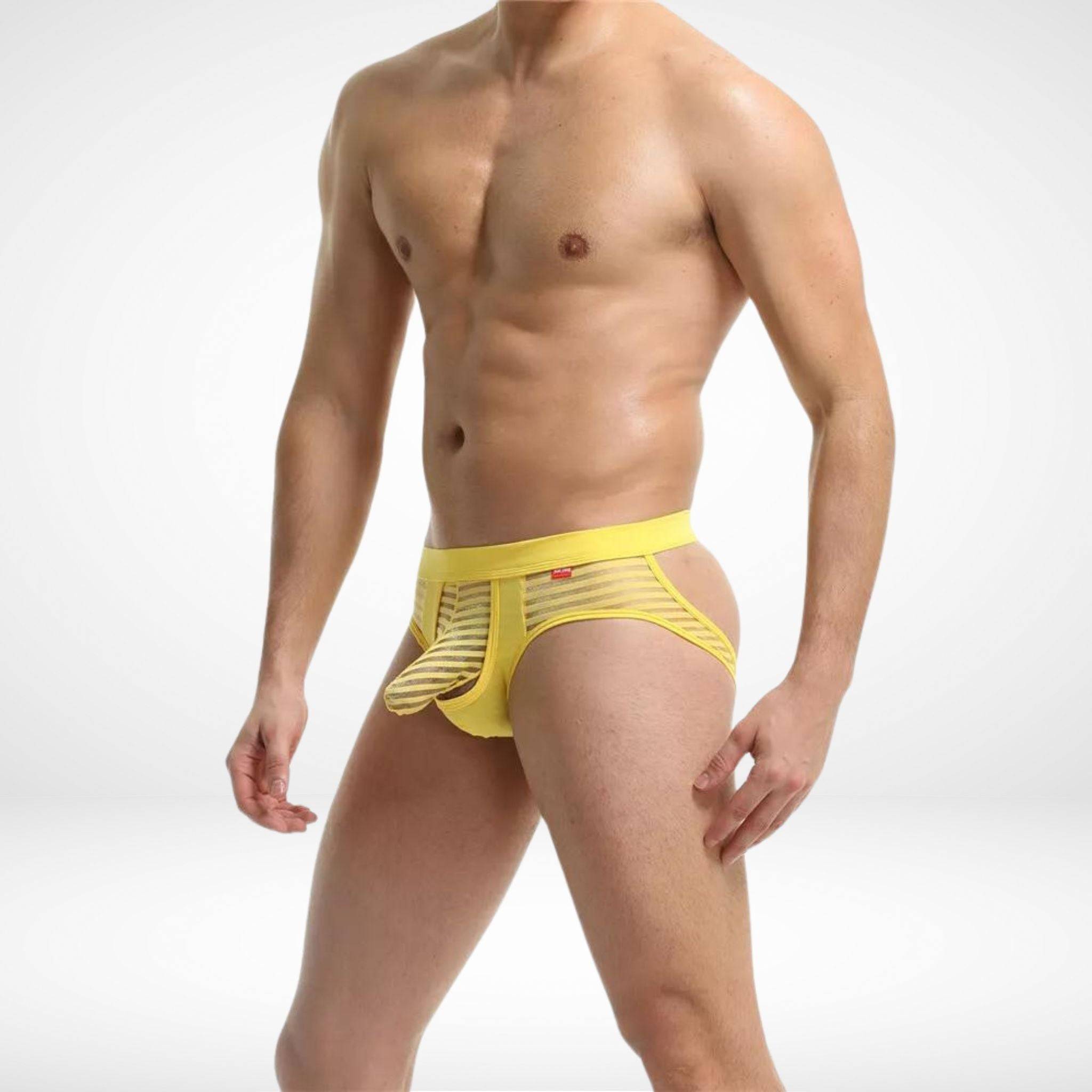 Transparent Jock Briefs - Yellow