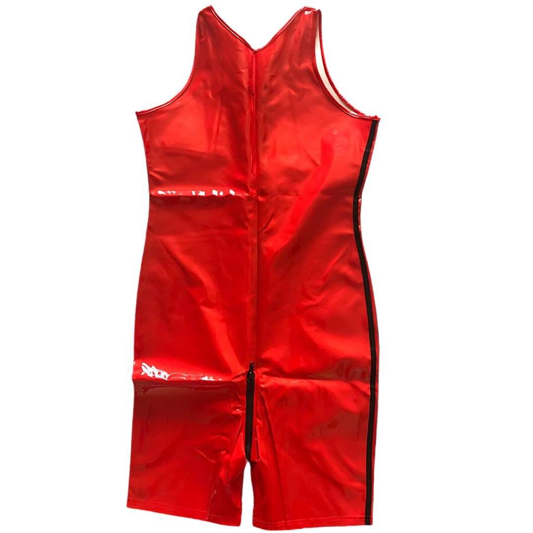 Gloss Front to Back Zipper Wrestling Singlet - CrownJewel.co