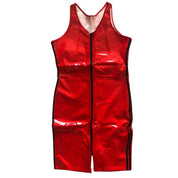 Gloss Front to Back Zipper Wrestling Singlet - CrownJewel.co