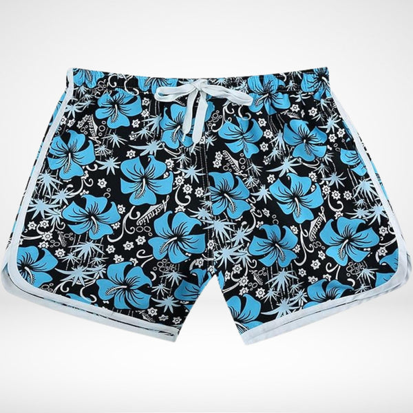 Hibiscus Floral Hawaiian Swim Trunks - CrownJewel.co