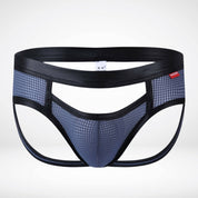 Breathable Mesh Jockstrap - Hollow Front - Blue Grey