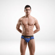 Breathable Mesh Jockstrap - Hollow Front - Blue