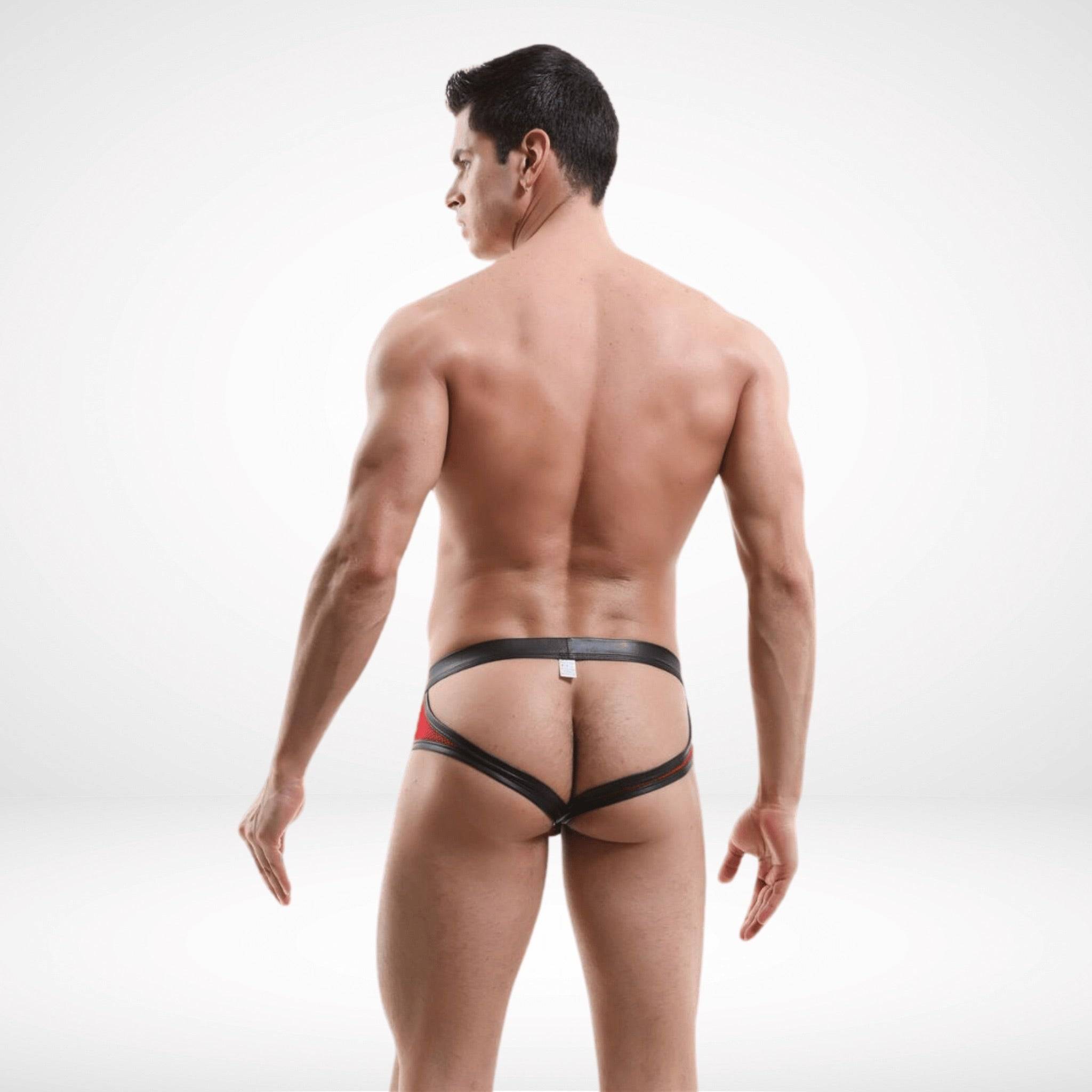 Breathable Mesh Jockstrap - Hollow Front - Red