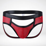 Breathable Mesh Jockstrap - Hollow Front - Red