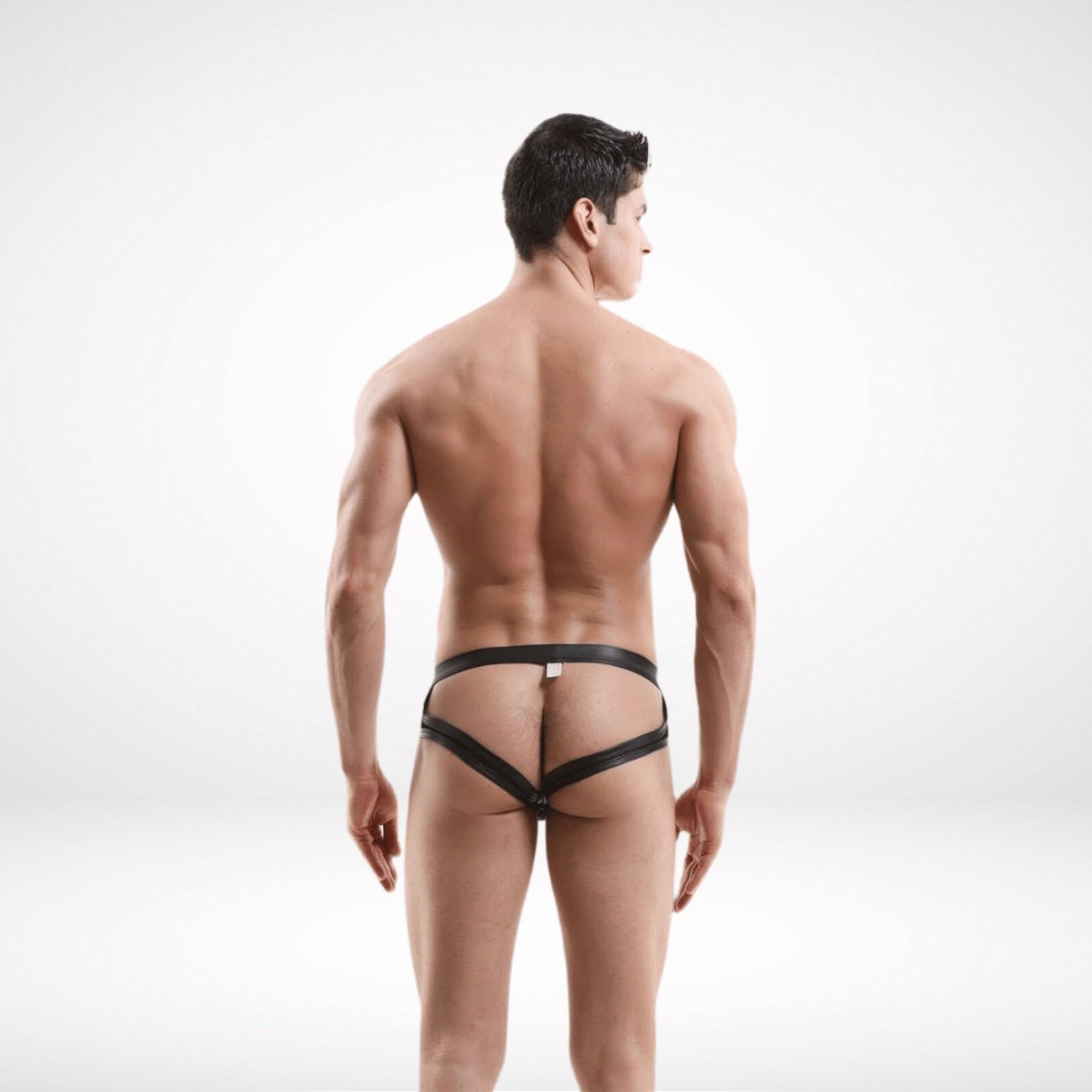 Breathable Mesh Jockstrap - Hollow Front - Black