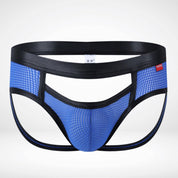 Breathable Mesh Jockstrap - Hollow Front - Blue