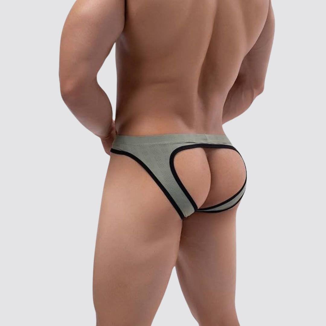 Hollow Front Open Back Ice Silk Briefs - CrownJewel.co