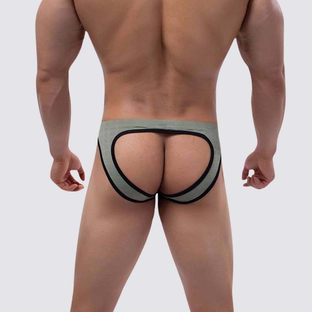 Hollow Front Open Back Ice Silk Briefs - CrownJewel.co