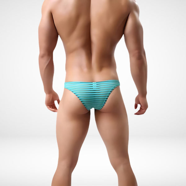 Horizontal Stripe Transparent Briefs - CrownJewel.co