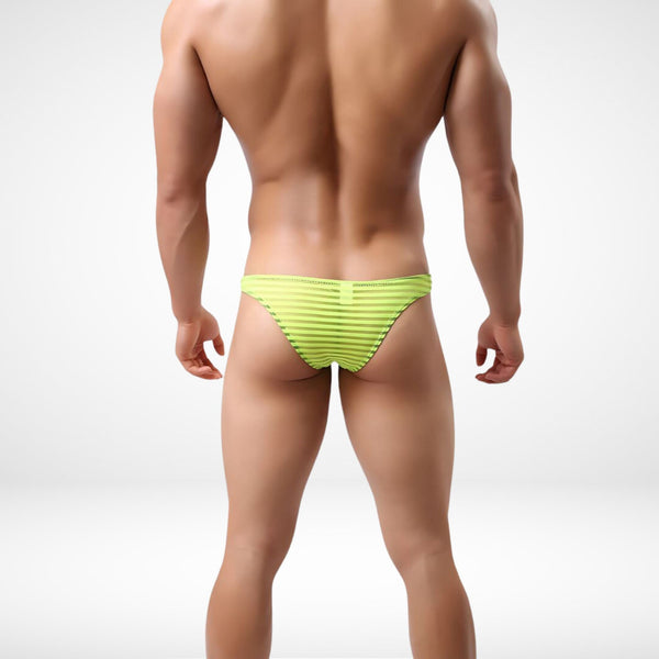 Horizontal Stripe Transparent Briefs - CrownJewel.co