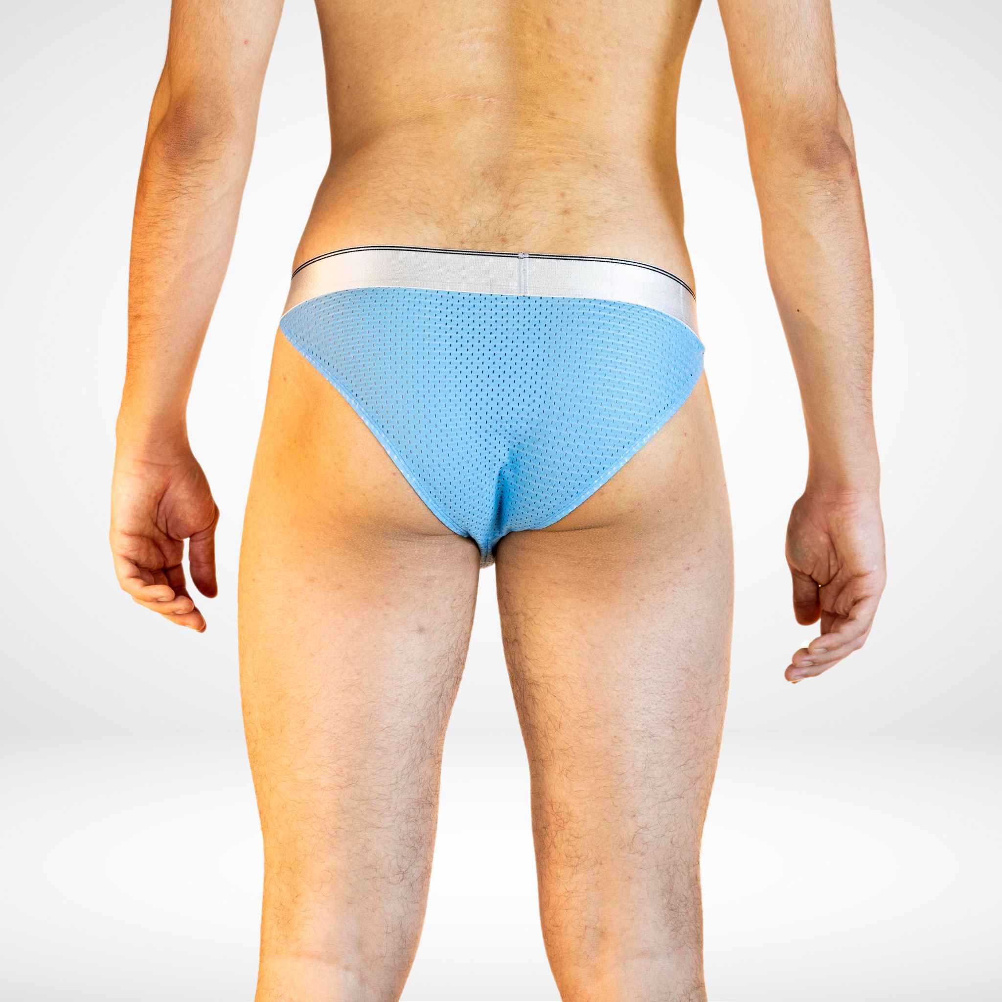 Men’s Breathable Mesh Briefs - JJSOX Brand Underwear - Sky Blue