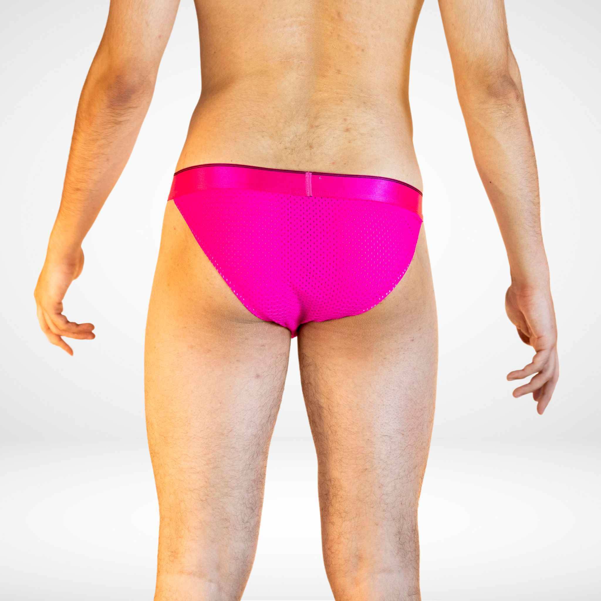 Men’s Breathable Mesh Briefs - JJSOX Brand Underwear - Deep Pink