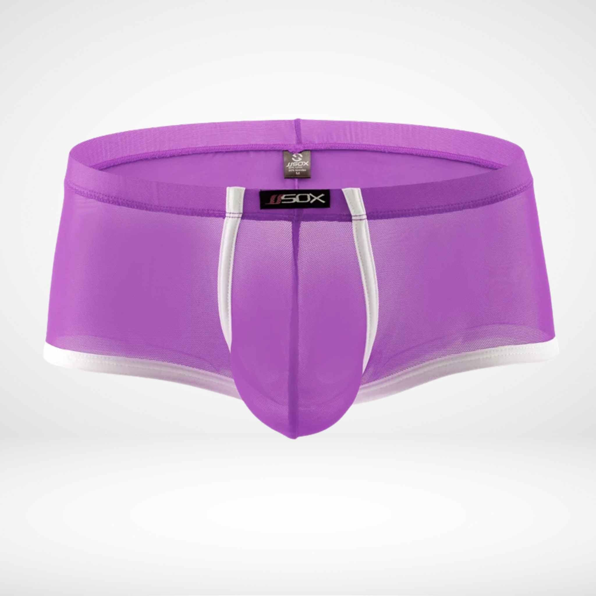 JJSOX Mesh See Through Boxer Briefs - Purple