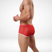 JJSOX Mesh See Through Boxer Briefs - Red