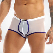 JJSOX Mesh See Through Boxer Briefs - White