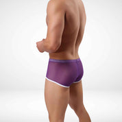 JJSOX Mesh See Through Boxer Briefs - Purple