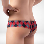 Plaid Brief Front Thong Underwear - CrownJewel.co