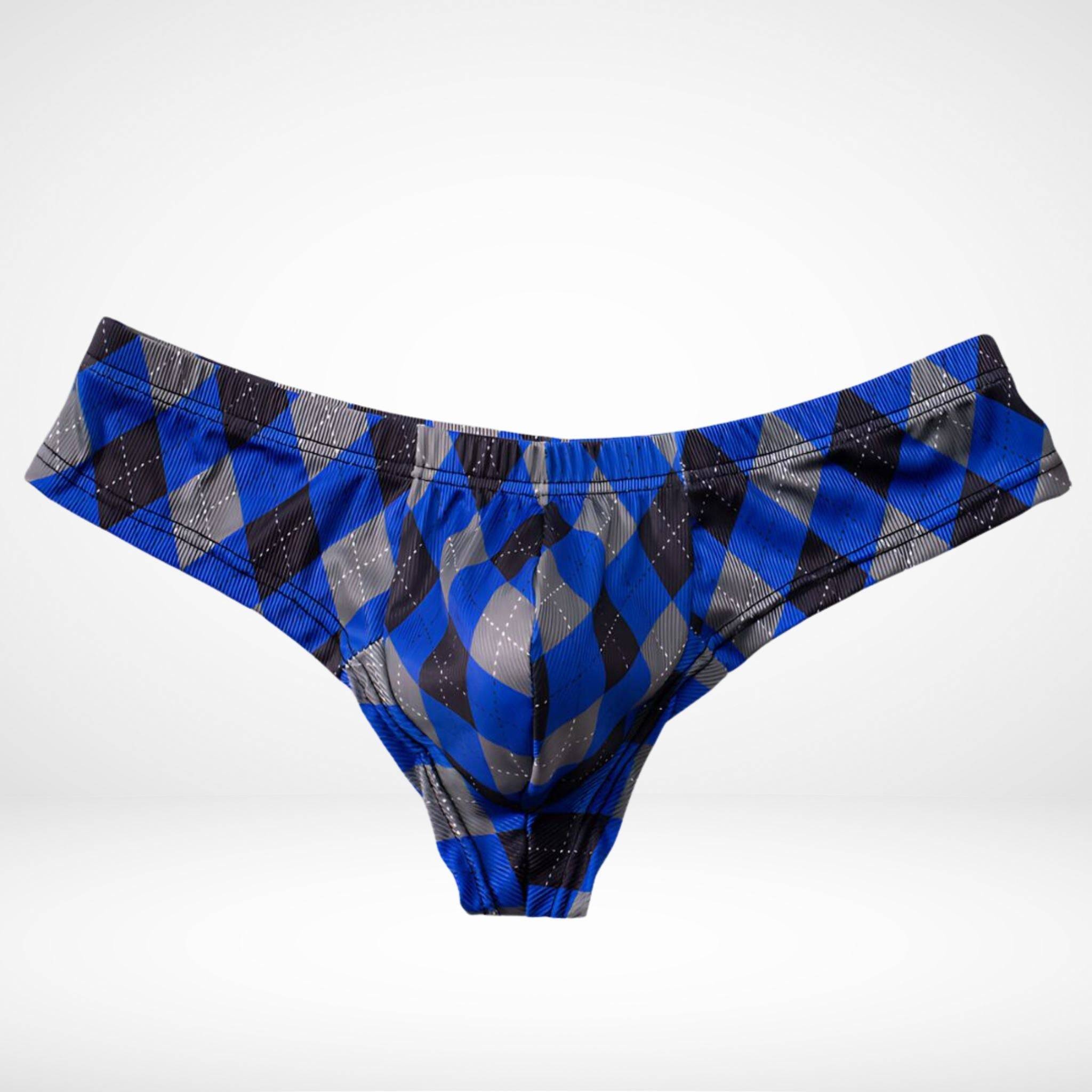 Plaid Brief Front Thong Underwear - CrownJewel.co