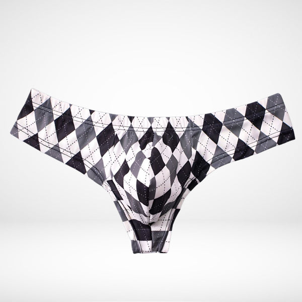 Plaid Brief Front Thong Underwear - CrownJewel.co