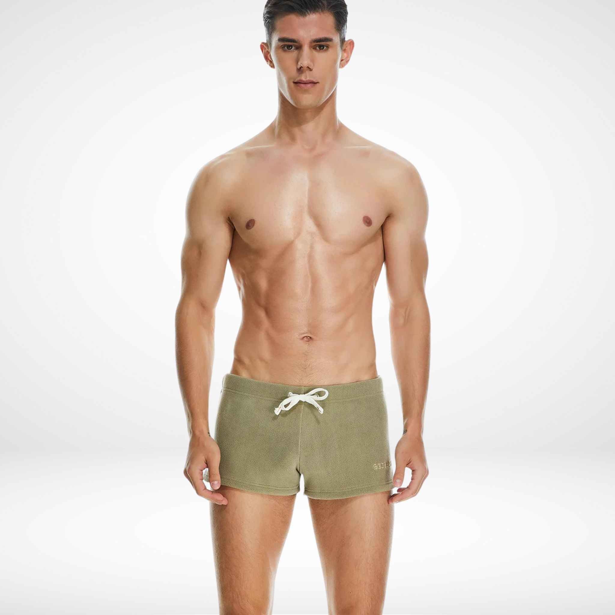 Comfortable Fleece Pajama Shorts - Army Green