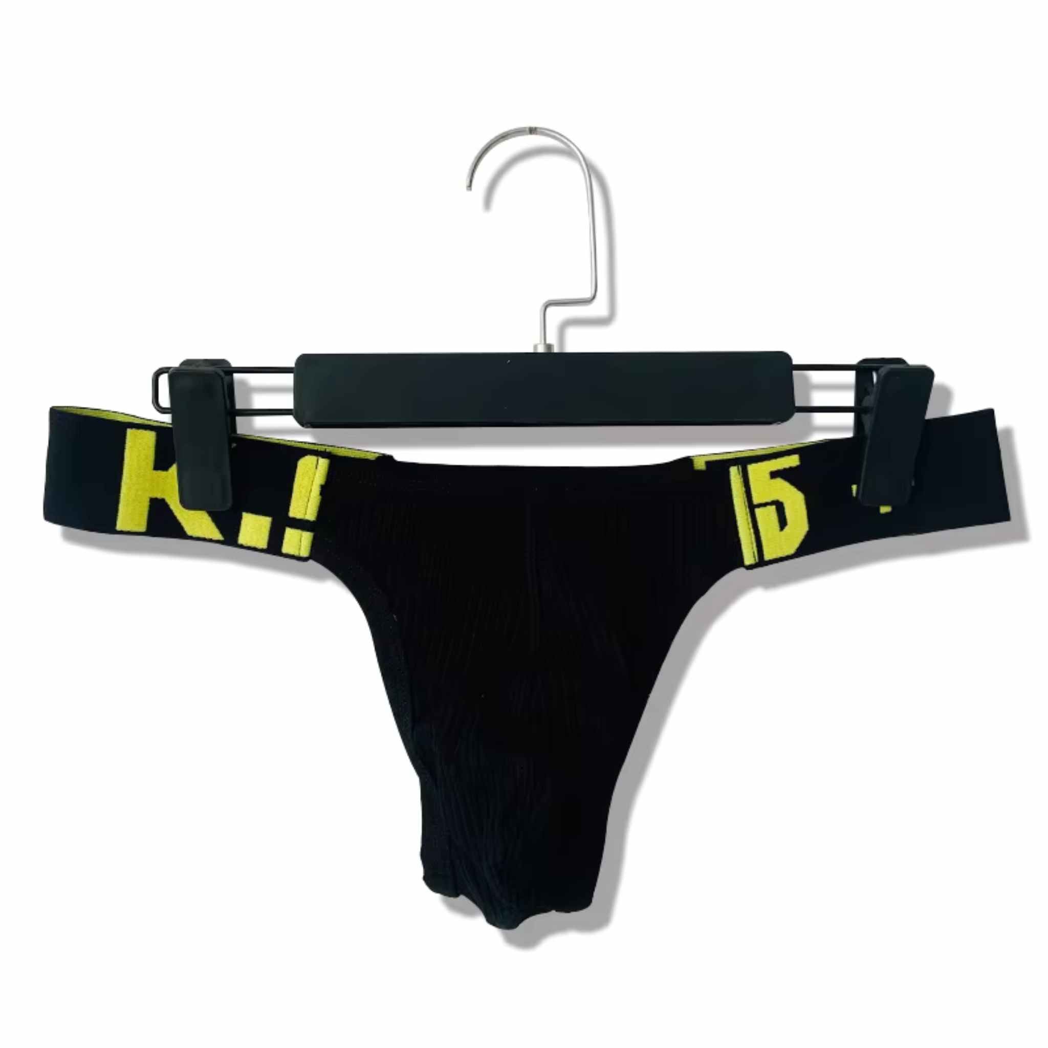 Men’s Ribbed Athletic Thong - Black