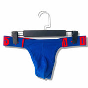 Men’s Ribbed Athletic Thong - Blue