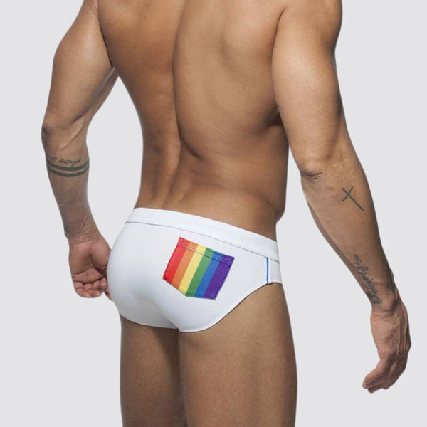 Rainbow Pocket Swim Briefs - CrownJewel.co