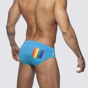 Rainbow Pocket Swim Briefs - CrownJewel.co