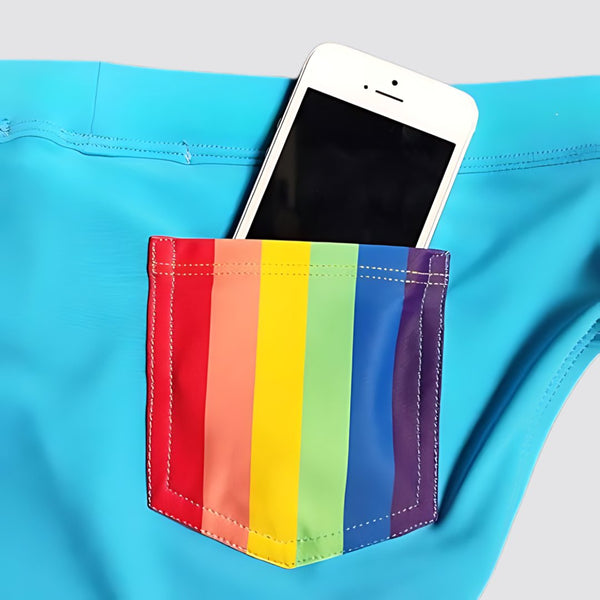 Rainbow Pocket Swim Briefs - CrownJewel.co