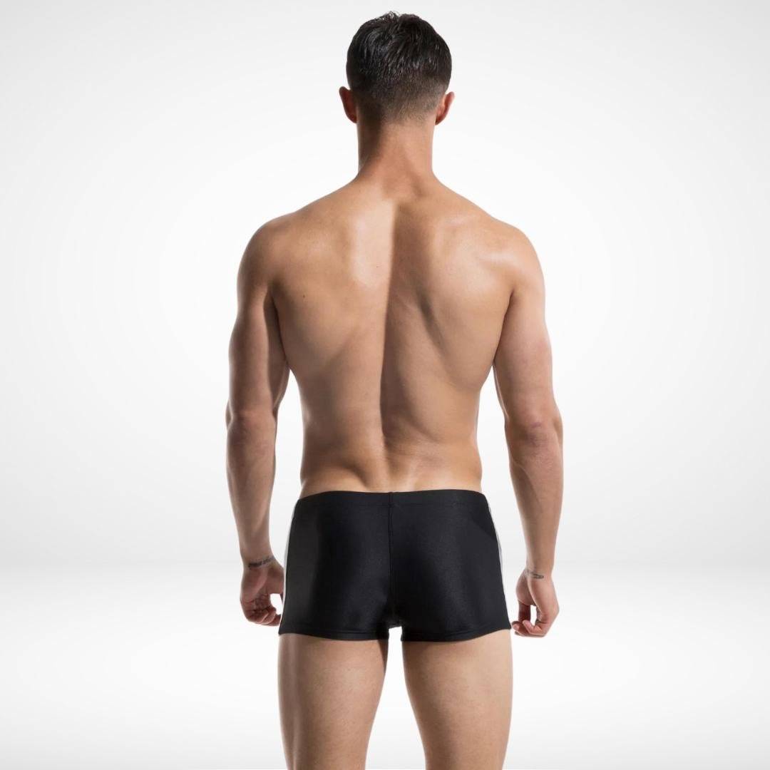 Square Cut Men’s Swim Trunks - Black