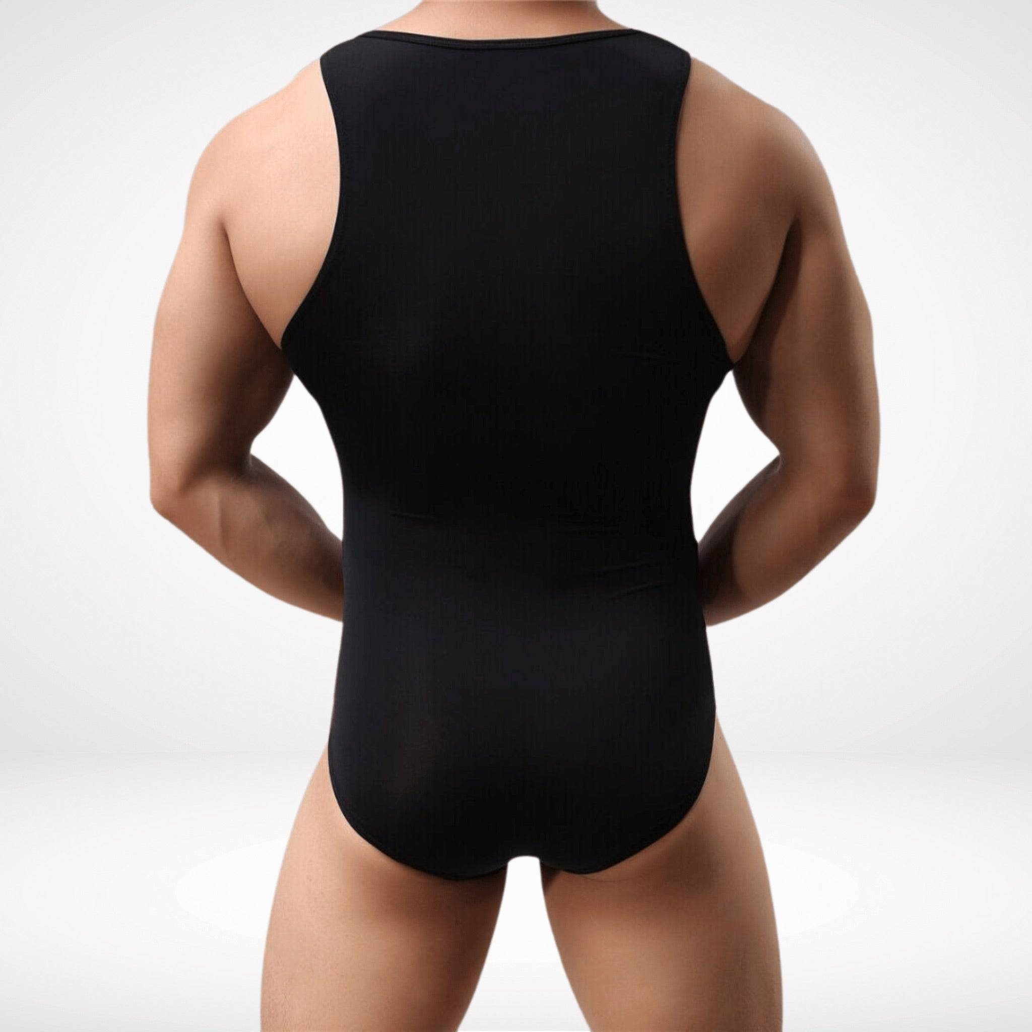 Sheer Form Fitted Men's Bodysuit Singlet - CrownJewel.co