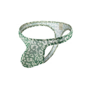 Leopard Print Men’s Thong Underwear - Green & White