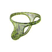 Leopard Print Men’s Thong Underwear - Green & Black