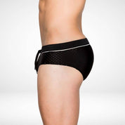 Side Mesh Drawstring Swim Briefs - CrownJewel.co