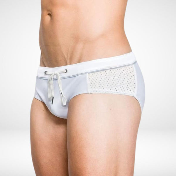 Side Mesh Drawstring Swim Briefs - CrownJewel.co