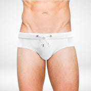 Side Mesh Drawstring Swim Briefs - CrownJewel.co