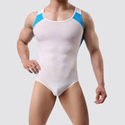 Side Stripe Form Fitting Men's Bodysuit - CrownJewel.co