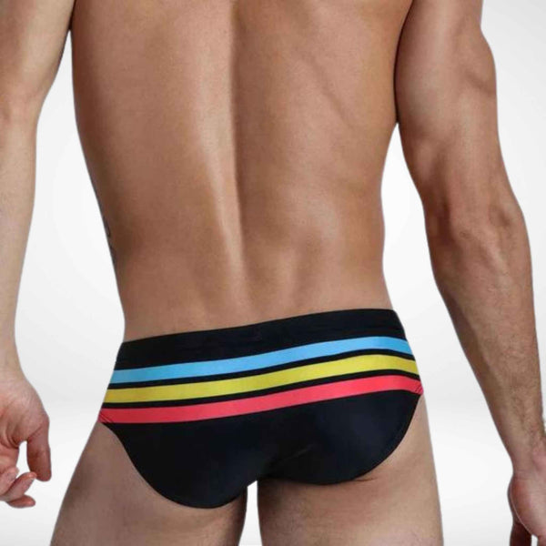 Sunset Stripe Swim Briefs - CrownJewel.co