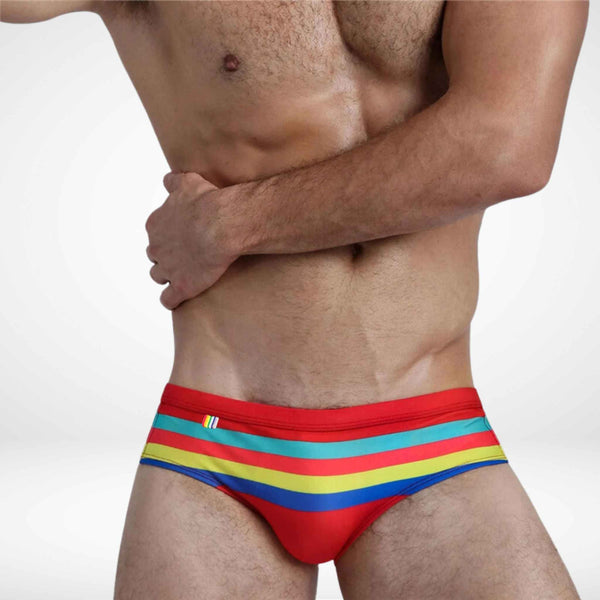 Sunset Stripe Swim Briefs - CrownJewel.co