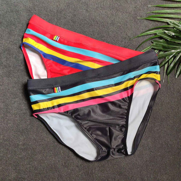 Sunset Stripe Swim Briefs - CrownJewel.co