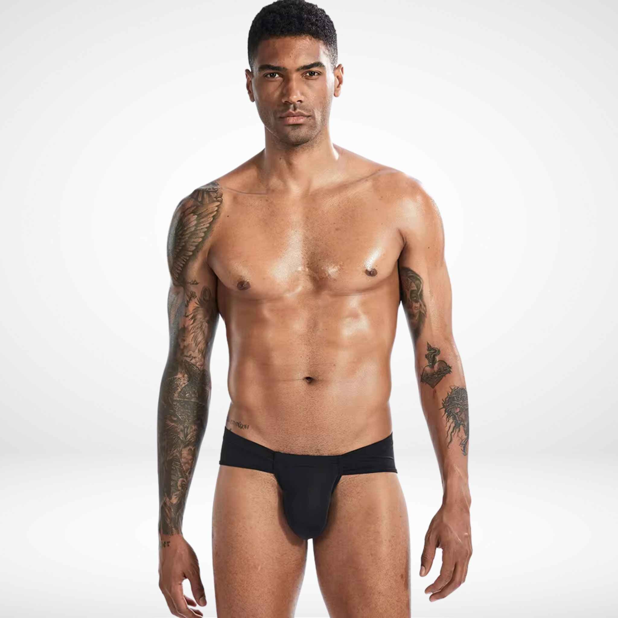 Sheer Bulge Pouch Briefs - Black