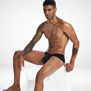 Sheer Bulge Pouch Briefs - Black