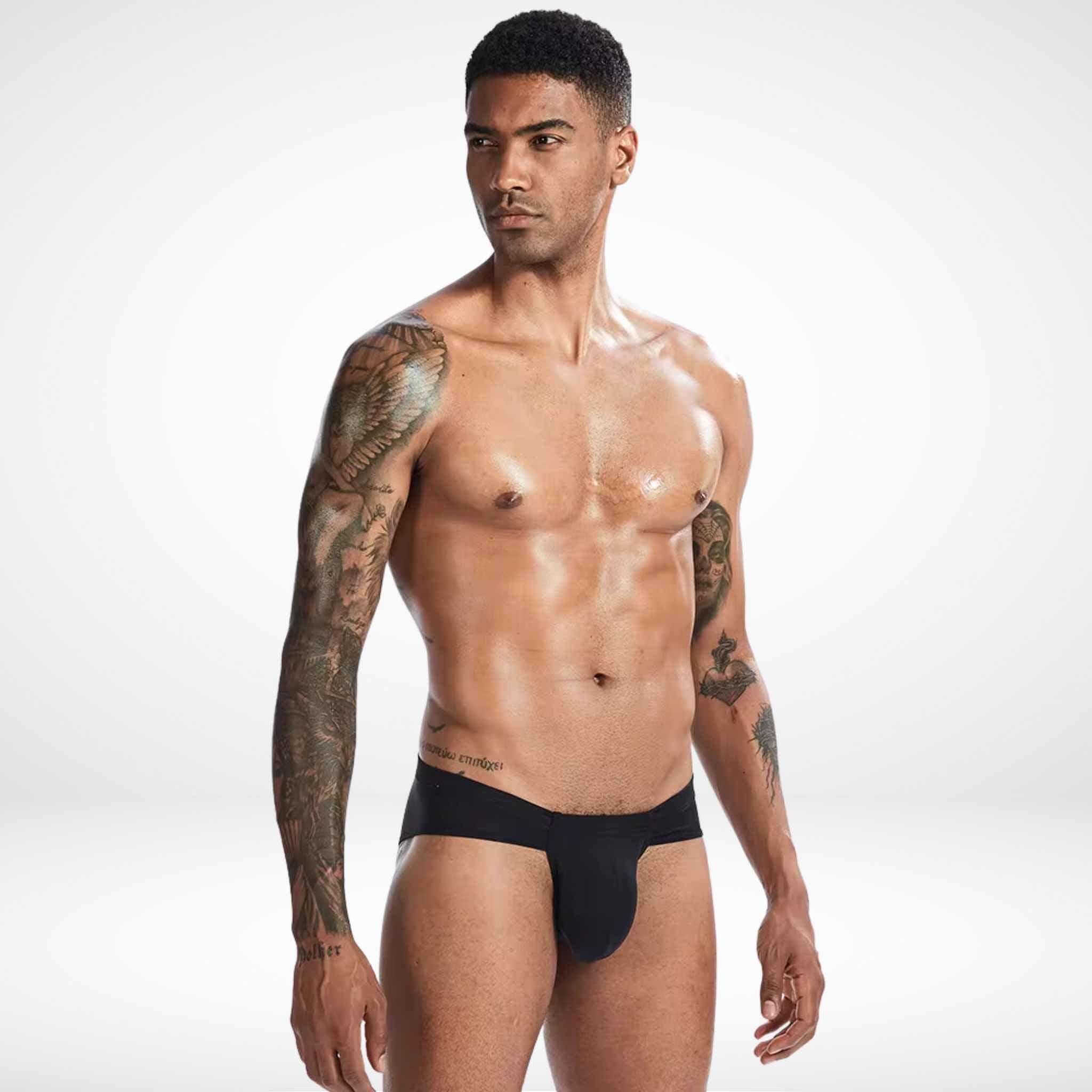 Sheer Bulge Pouch Briefs - Black